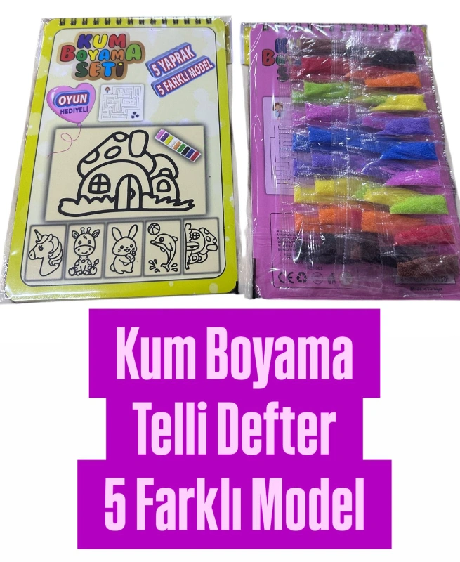 KUM BOYAMA TELLİ DEFTER 5Lİ SAYFA / 12Lİ PAKET